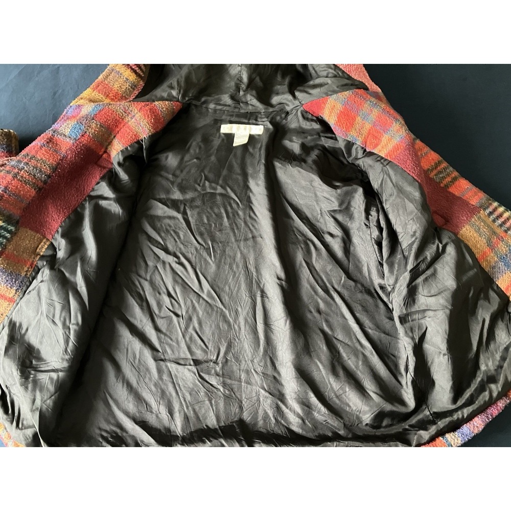 The Limited Plaid Patchwork Wool Blend Coat Size Medium Traditional Classic - Picture 8 of 8